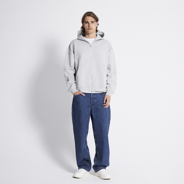 Boxy zip hoodie "Lindon" Grey Melange
